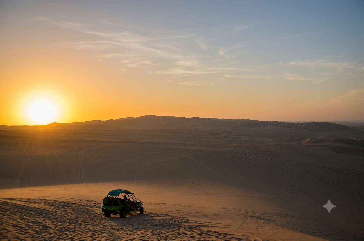 Atardecer en las dunas de Sechura con buggy